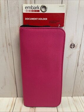Travel Embark Pink & Black Wallet Passport Case Holder Card Ballistic Nylon NEW